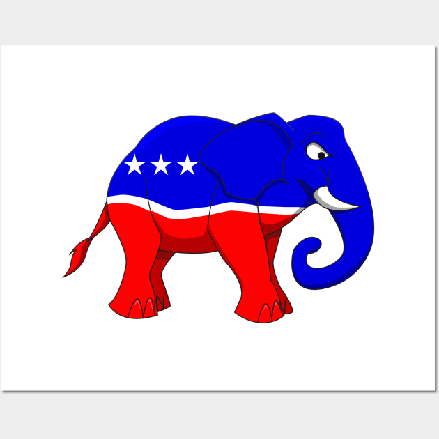 Republican Elephant Wall Art by Wickedcartoons